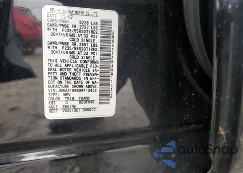 2009 Nissan Murano S from USA, damaged, VIN JN8AZ18W49W113408